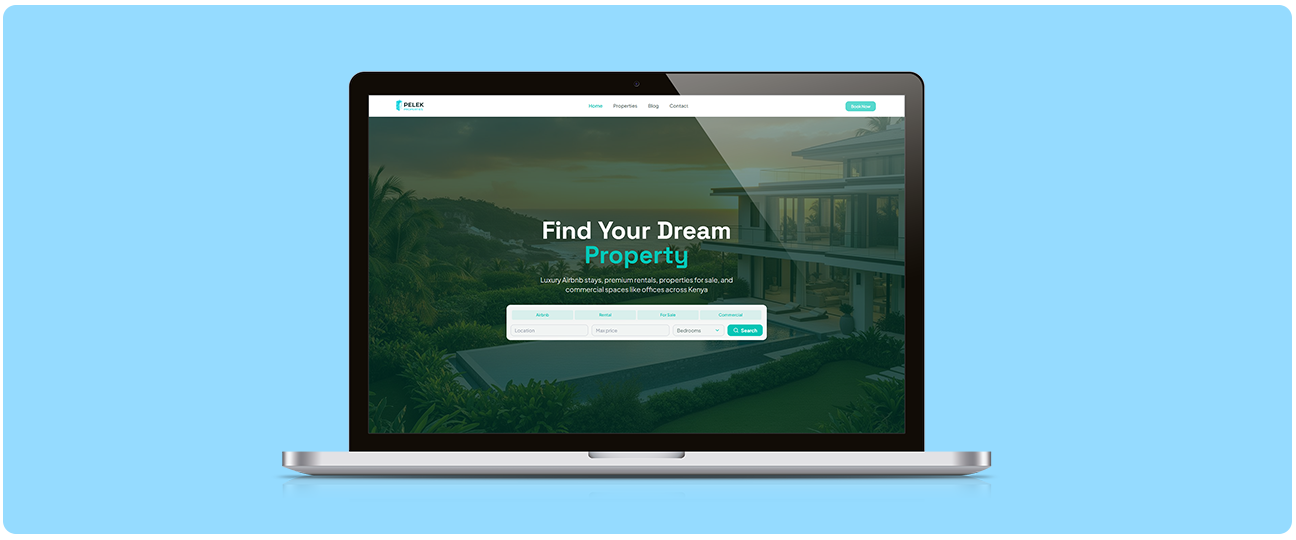 Pelek Properties real estate and booking website