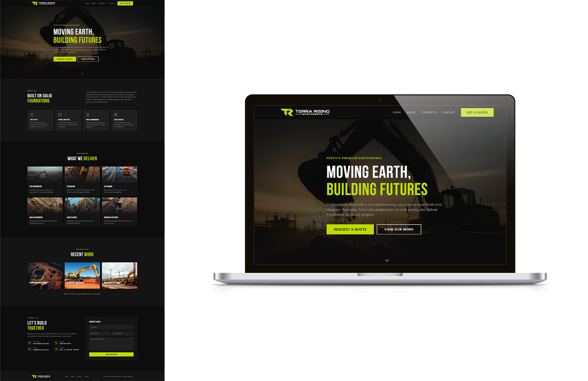 Terra Rising Earthworks website showcase