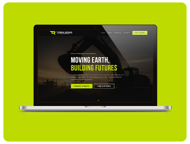 Terra Rising Earthworks website design