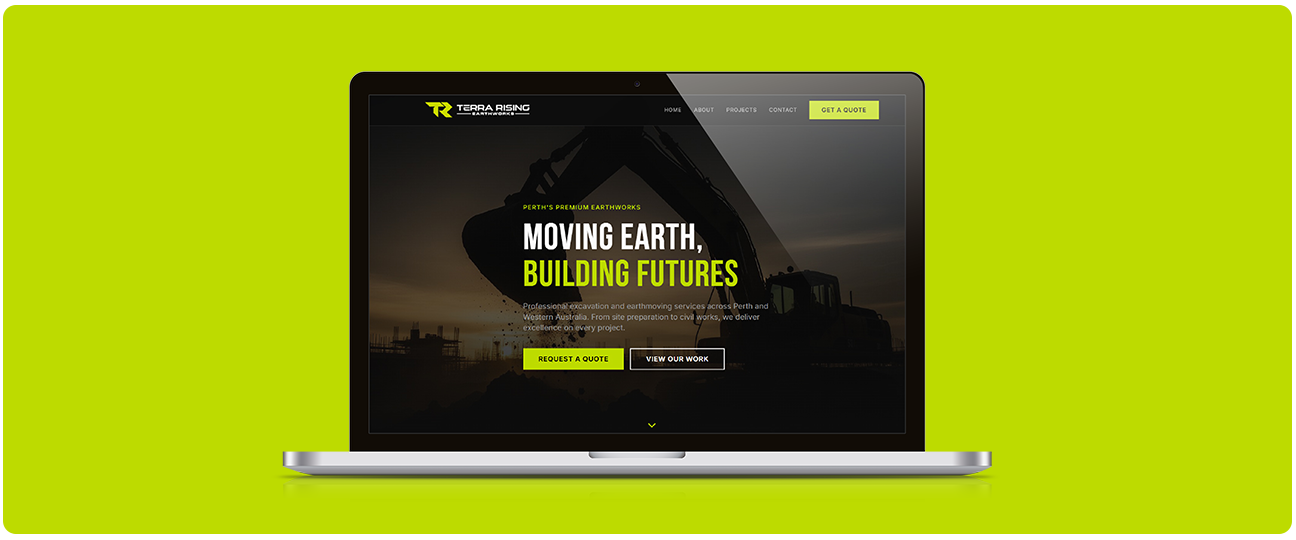 Terra Rising Earthworks website design